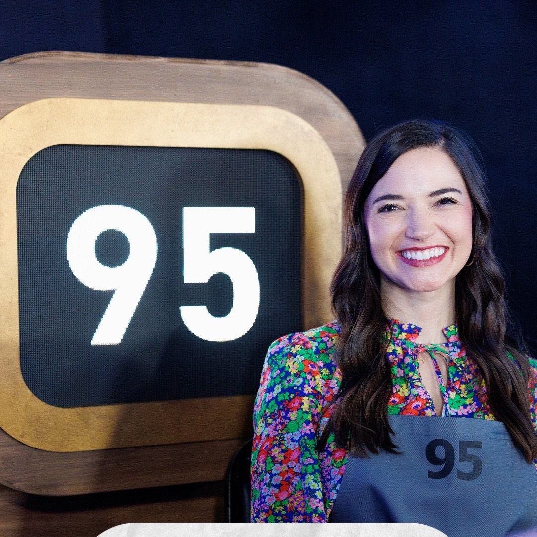 Holley on the set of Food Network's 100 Cooks, where she finished in the Top 3