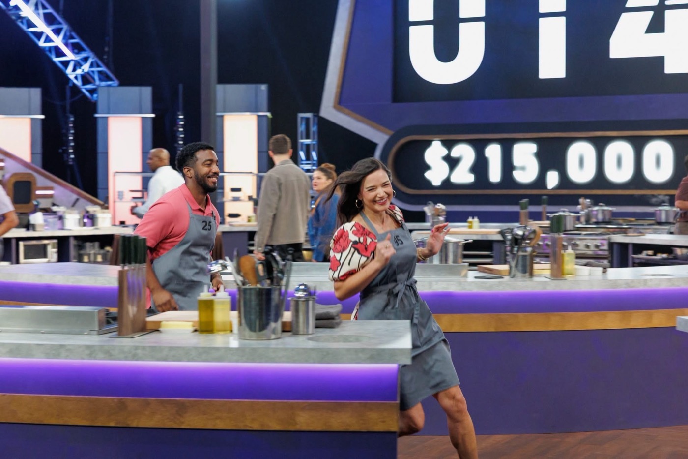 Holley on the 100 Cooks competition floor