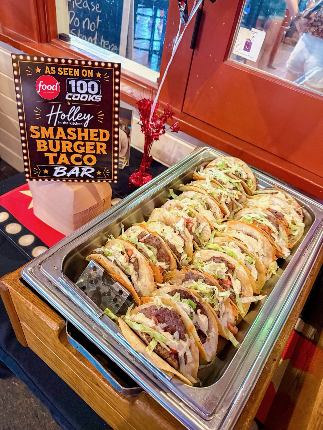 Holley's Smashburger Taco Bar, her dish from 100 Cooks