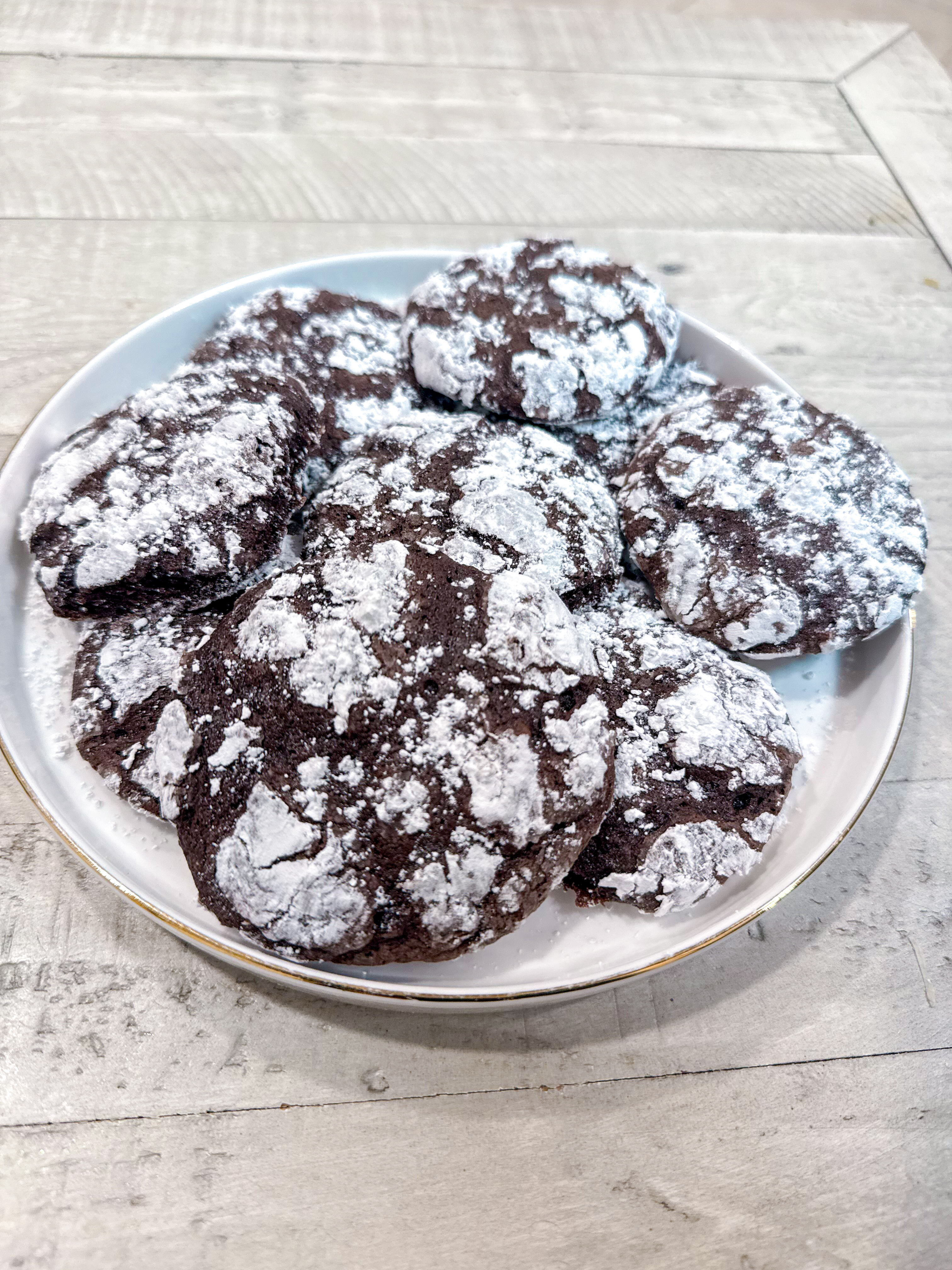 Chocolate Cake Mix Crinkle Cookies