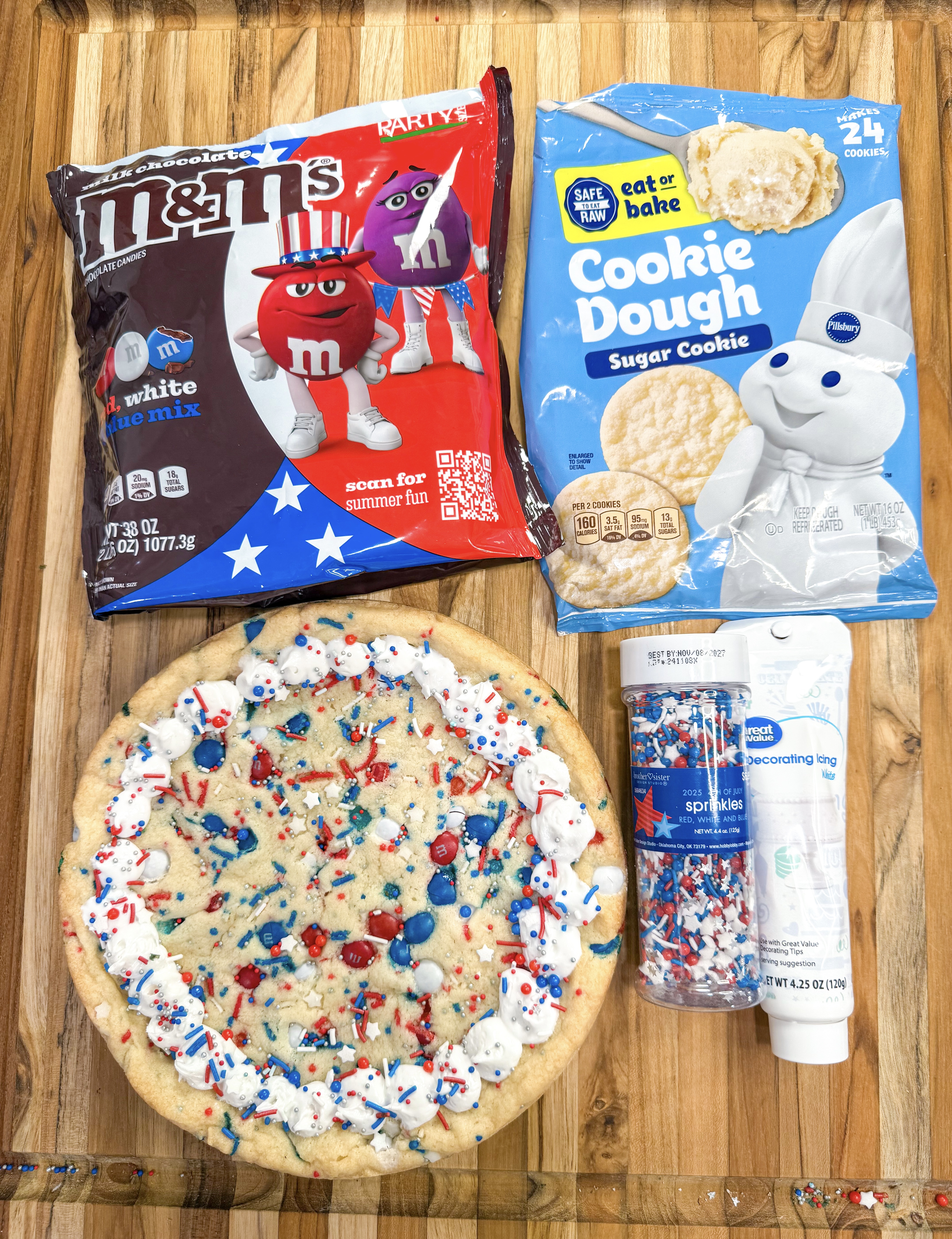 4-Ingredient 4th of July Cookie Cake