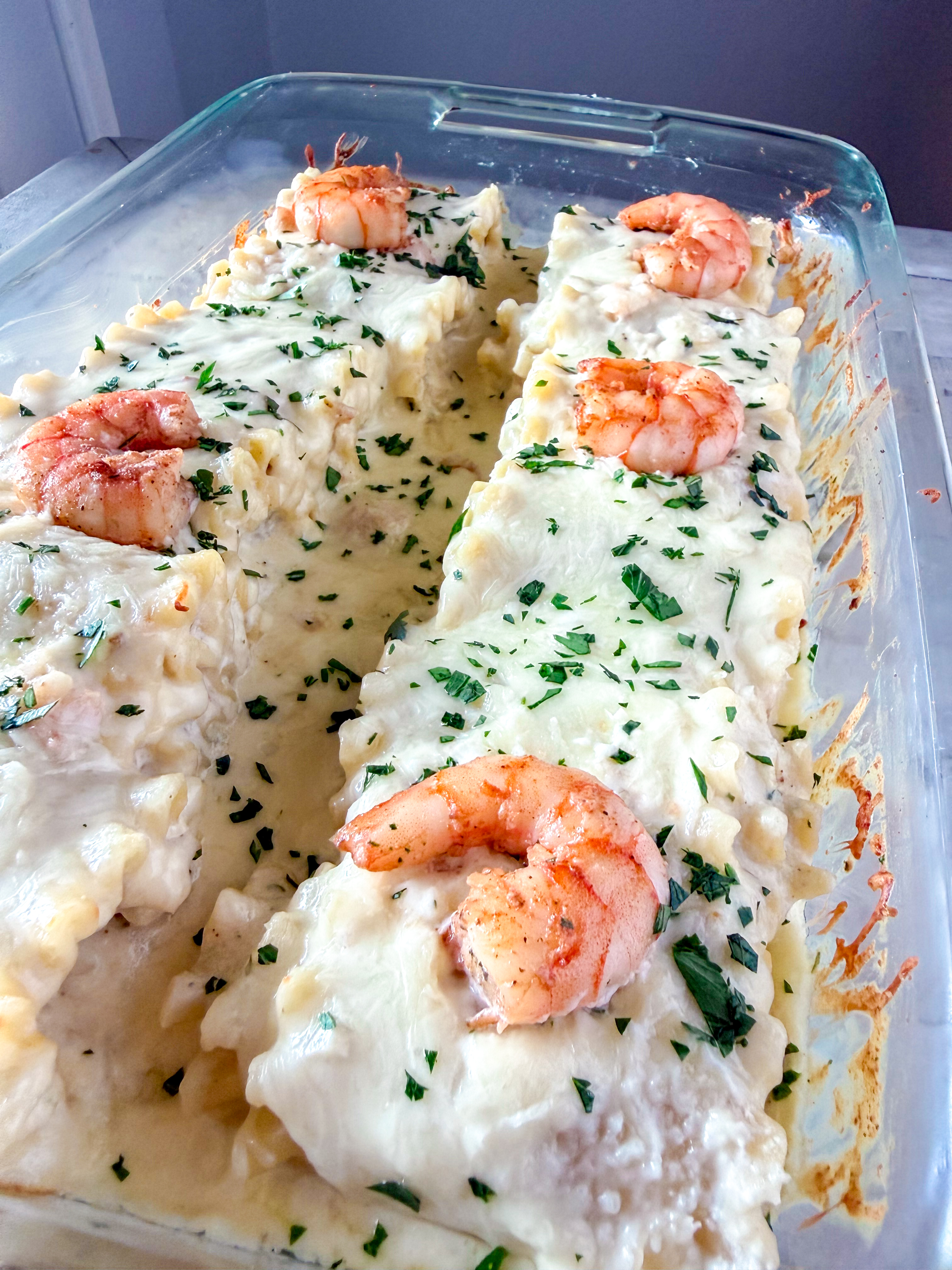 Shrimp Lasagna Roll Ups (From Food Network's 100 Cooks)